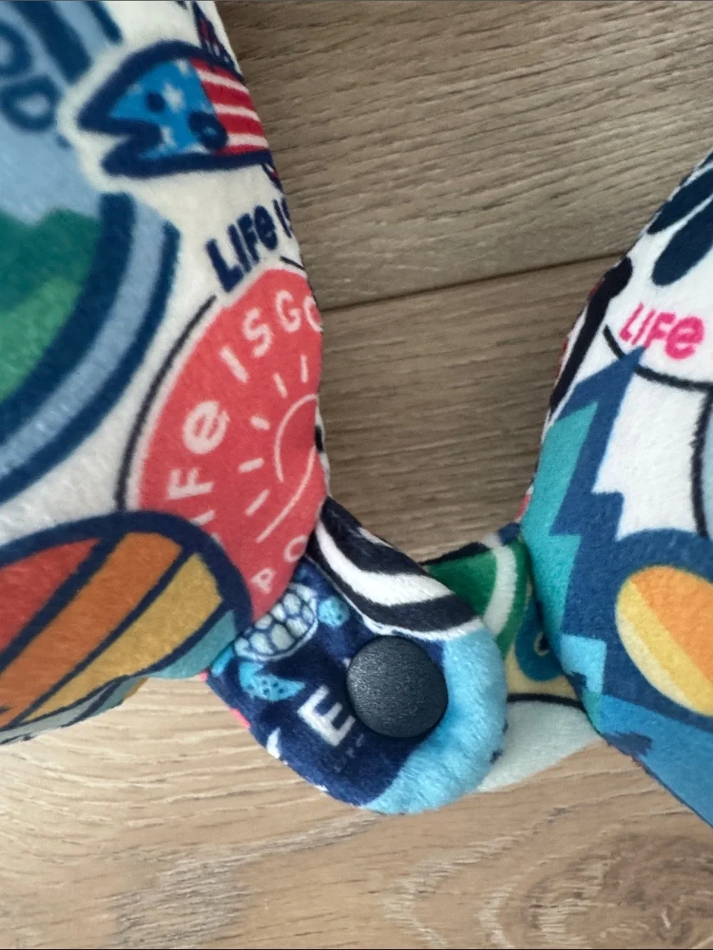 NWT Life Is Good Navy Multicolor Travel Neck Pillow